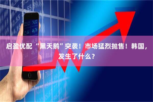 启盈优配 “黑天鹅”突袭！市场猛烈抛售！韩国，发生了什么？